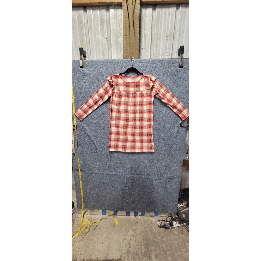 Cat and‎ Jack Girl's Red Plaid Flannel Long Sleeve Dress Size L